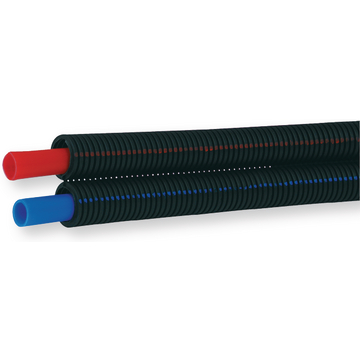 Couronne 100 mètres tubes PER gainés doubles rouge et bleu 10x12 mm
